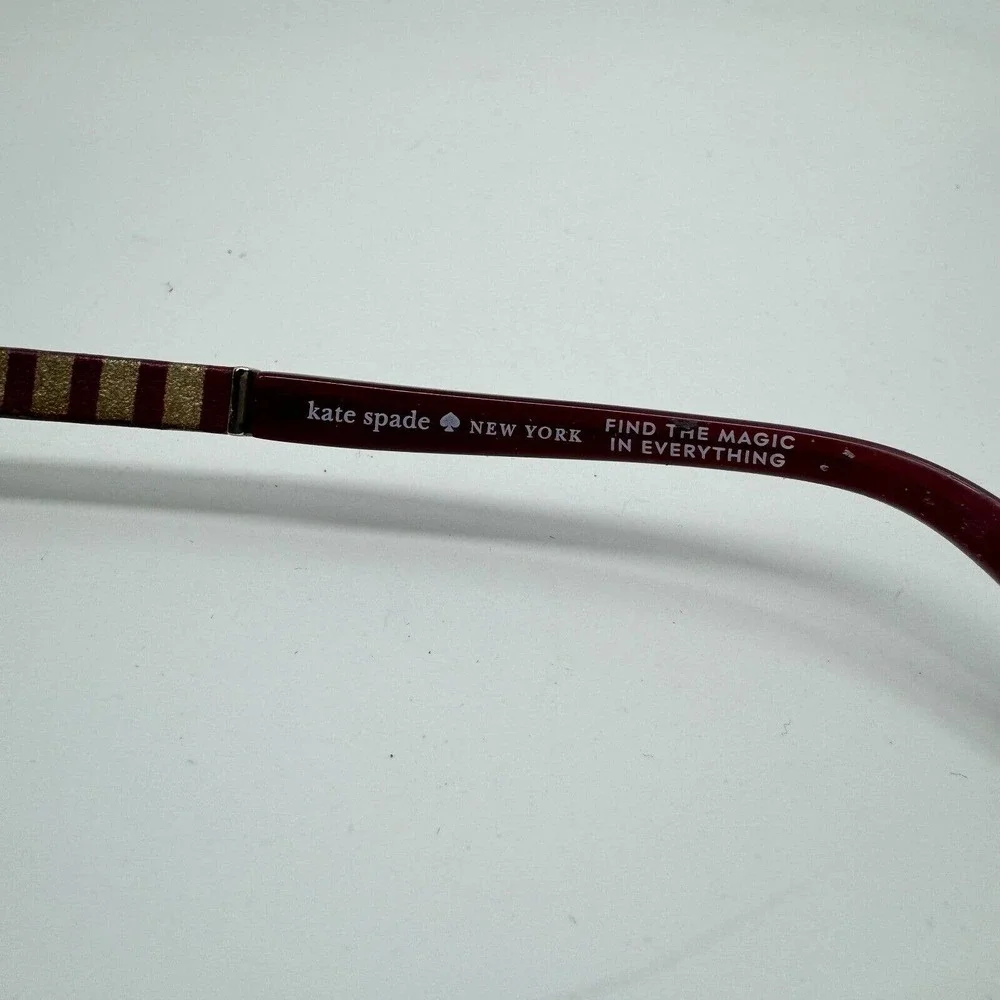 Kate‎ Spade Valary Women Eyeglasses Frames Red Gold USED H9761